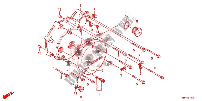 LEFT CRANKCASE COVER   ALTERNATOR (2) for Honda SHADOW VT 750 AERO ABS GRAY 2014