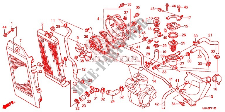 RADIATOR for Honda SHADOW VT 750 AERO ABS GRAY 2014