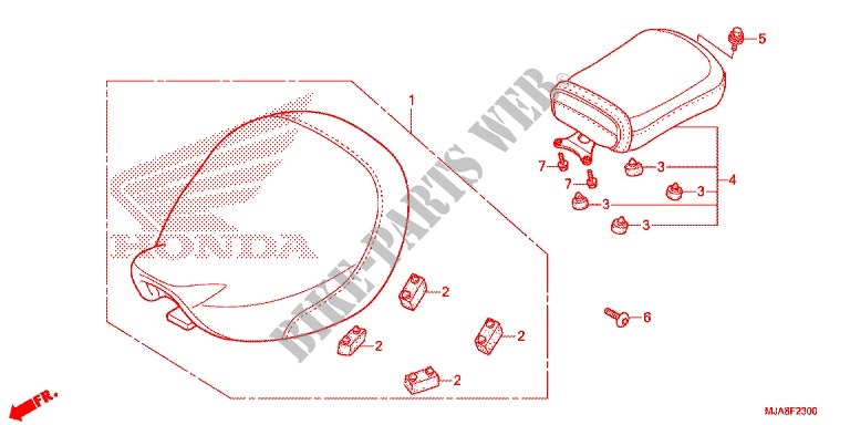 SEAT (VT750C/CA/CS) for Honda SHADOW VT 750 AERO ABS GRAY 2014