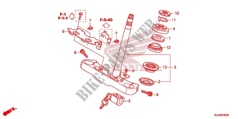 STEERING STEM (VT750C/CA/CS/C2B) for Honda SHADOW VT 750 AERO ABS GRAY 2014