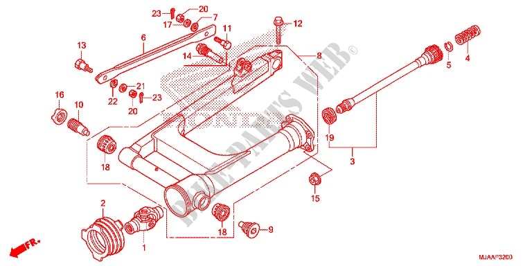 SWING ARM (VT750C/CA/C2/C2B/C2F/CS/C2S) for Honda SHADOW VT 750 AERO 2013