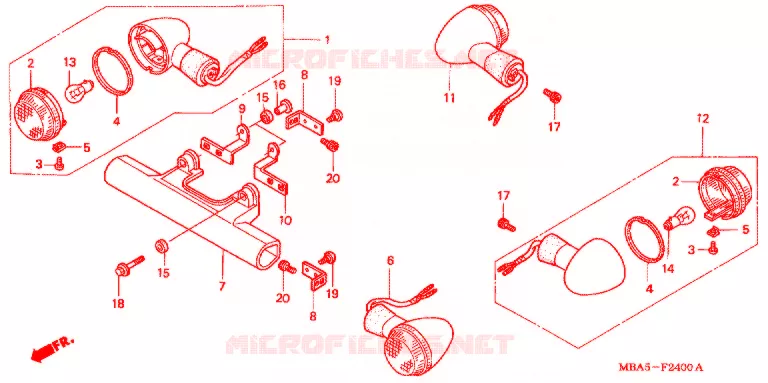 INDICATOR (2) Honda MOTO 750 SHADOW 2003  VT750CDA3