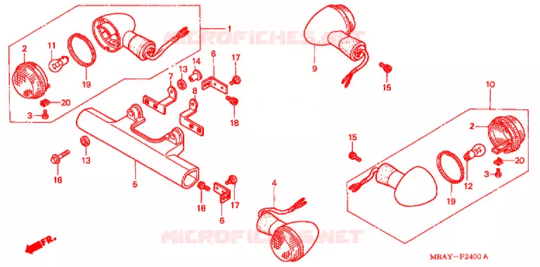 INDICATOR (2) Honda MOTO 750 SHADOW 2000  VT750CDY