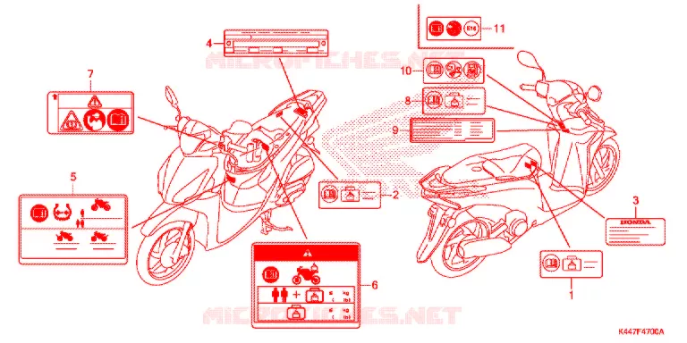 CAUTION LABEL (1) Honda SCOOTER 110 VISION 2017  NSC110MPDH