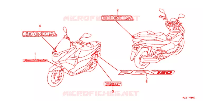 STICKERS Honda SCOOTER 150 PCX 2013  WW150D