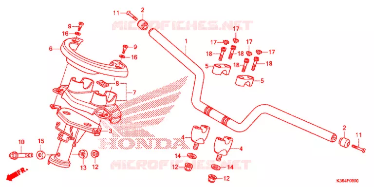 HANDLEBAR - COWL Honda SCOOTER 150 PCX 2016  WW150F