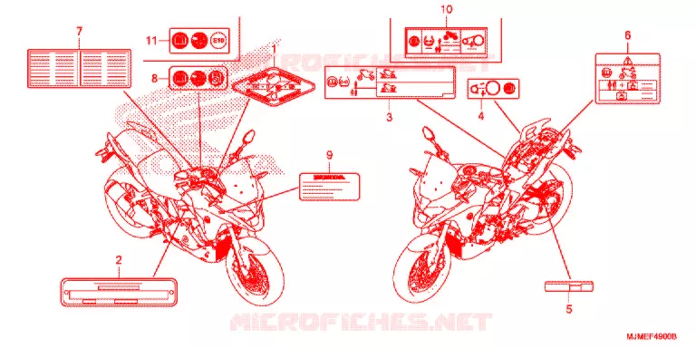 CAUTION LABEL (1) Honda MOTO 800 CROSSRUNNER 2019  VFR800XH