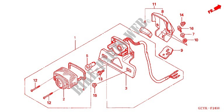 TAILLIGHT (2) for Honda APE 50 DELUXE Front brake disk 2009