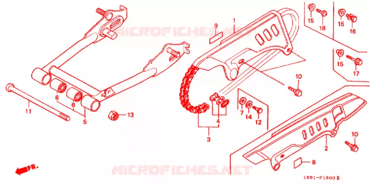 SWINGARM - CHAIN CASE Honda MOTO 50 MONKEY 1990  Z50JL_M