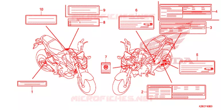 CAUTION LABEL (CA,KO,LO) Honda MOTO 125 MSX 2017  MSX125H_TH