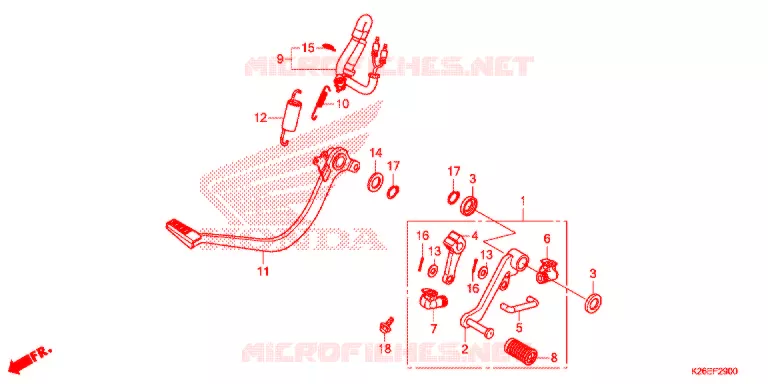 PEDAL Honda MOTO 125 MSX 2017  MSX125H_TH