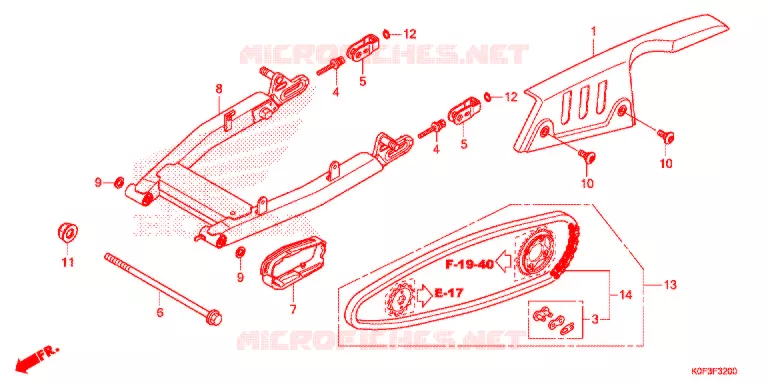 SWINGARM - CHAIN CASE Honda MOTO 125 MONKEY 2018  Z125MAK