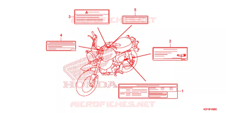 CAUTION LABEL (1) Honda MOTO 125 MONKEY 2018  Z125MK