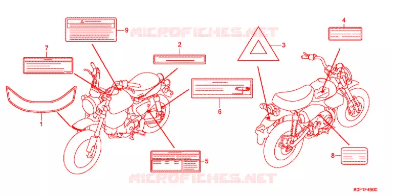 CAUTION LABEL (1) Honda MOTO 125 MONKEY 2018  Z125MAK