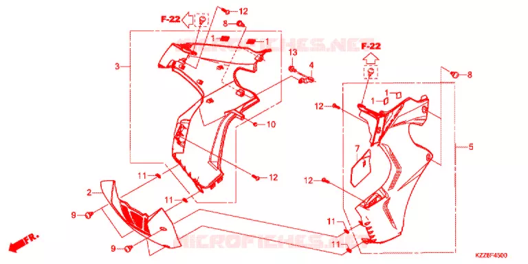 FRONT SIDE COWL Honda MOTO 250 CRF 2018  CRF250RDAJ