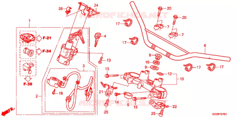 HANDLEBAR - TRIPLE CLAMP - STEERING STEM Honda MOTO 250 CRF 2018  CRF250RDAJ