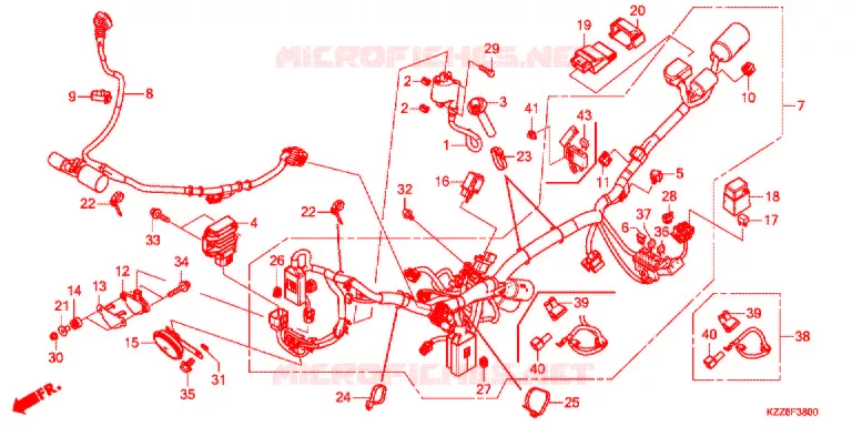 WIRE HARNESS/BATTERY Honda MOTO 250 CRF 2018  CRF250RDAJ