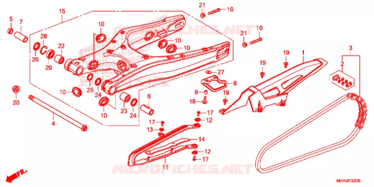 SWINGARM - CHAIN CASE Honda MOTO 1000 AFRICA-TWIN 2018  CRF1000DJ
