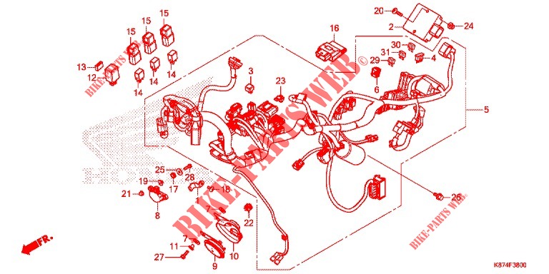 WIRE HARNESS/BATTERY for Honda REBEL 300 ABS 2018