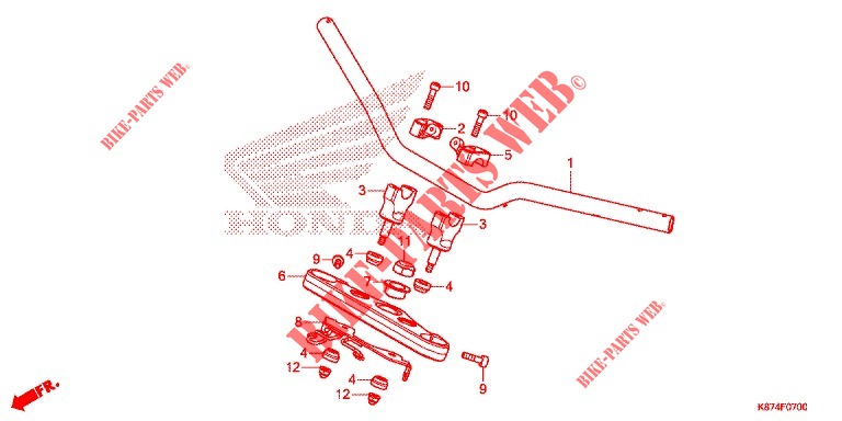 HANDLEBAR   TRIPLE CLAMP   STEERING STEM for Honda REBEL 300 2018