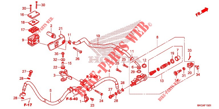 REAR BRAKE MASTER CYLINDER (CMX500A) for Honda REBEL 500 ABS 2018