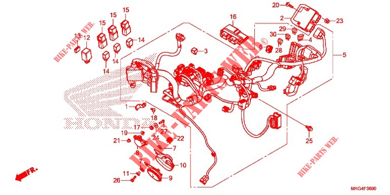 WIRE HARNESS/BATTERY for Honda REBEL 500 ABS 2018
