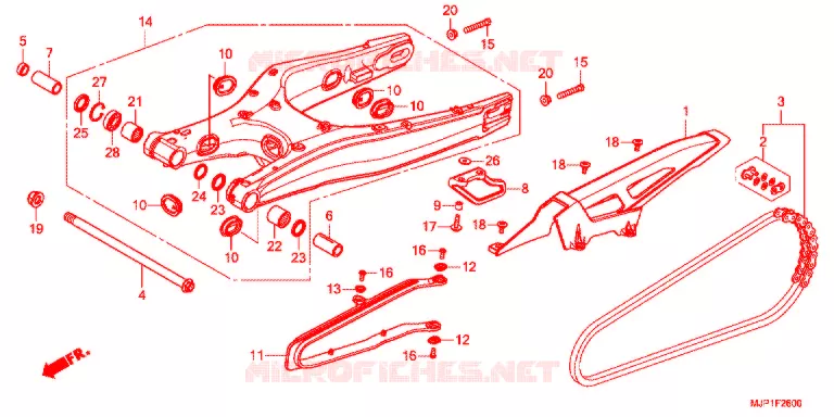 SWINGARM - CHAIN CASE Honda MOTO 1000 AFRICA-TWIN 2017  CRF1000DH