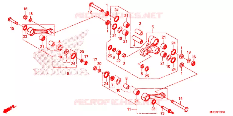 REAR SHOCK & ROCKER ARM Honda MOTO 450 CRF 2020  CRF450RK
