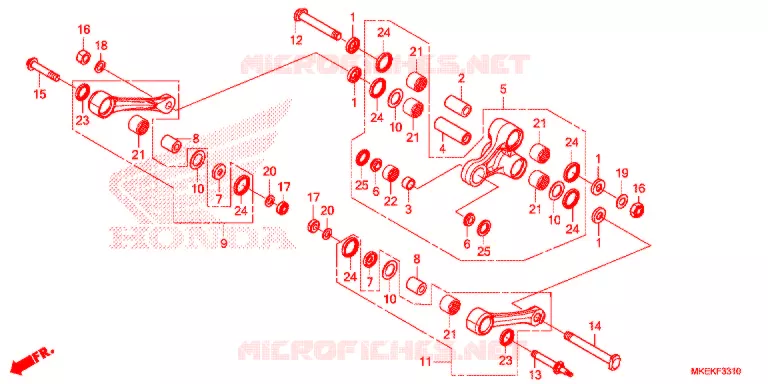 REAR SHOCK & ROCKER ARM Honda MOTO 450 CRF 2019  CRF450RK