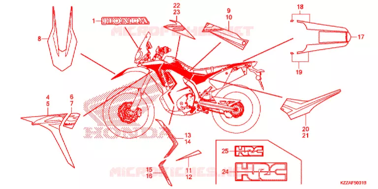 STICKERS (CRF250RL/RLA) Honda MOTO 250 CRF 2017  CRF250RLH