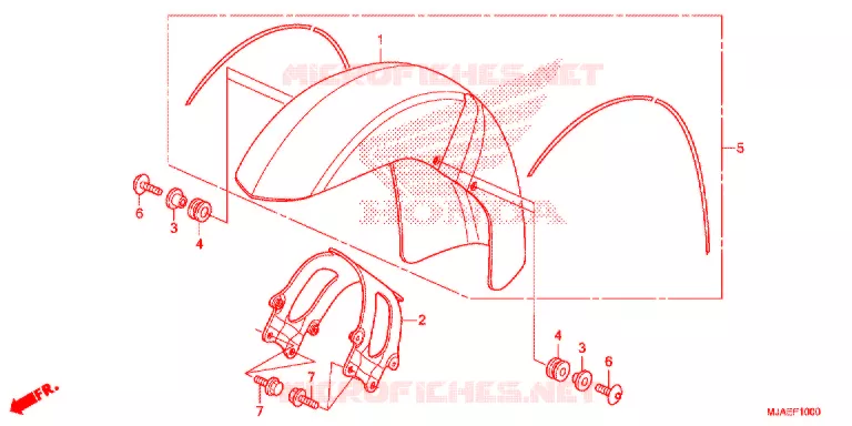 FRONT FENDER (VT750CS/C) Honda MOTO 750 SHADOW 2017  VT750CSH