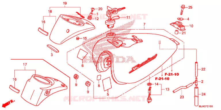 FUEL TANK (VT750CS/C2B/C2S/C) Honda MOTO 750 SHADOW 2017  VT750CSH