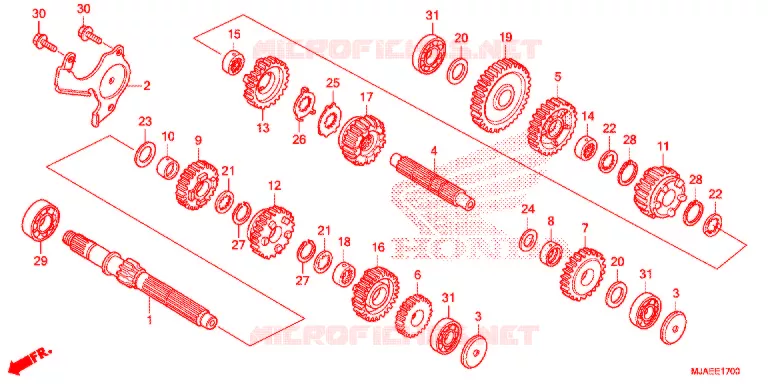 GEARBOX (VT750CS/C2B/C2S/C) Honda MOTO 750 SHADOW 2017  VT750CSH