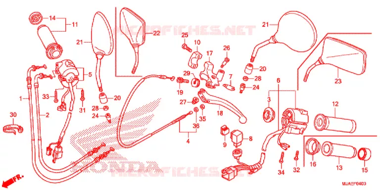 LEVER - SWITCH - CABLE Honda MOTO 750 SHADOW 2017  VT750CSH