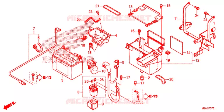 BATTERY (VT750CS/C2S) Honda MOTO 750 SHADOW 2017  VT750CSH