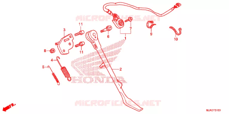 SIDE STAND (VT750CS/C2B/C2S/C) Honda MOTO 750 SHADOW 2017  VT750CSH