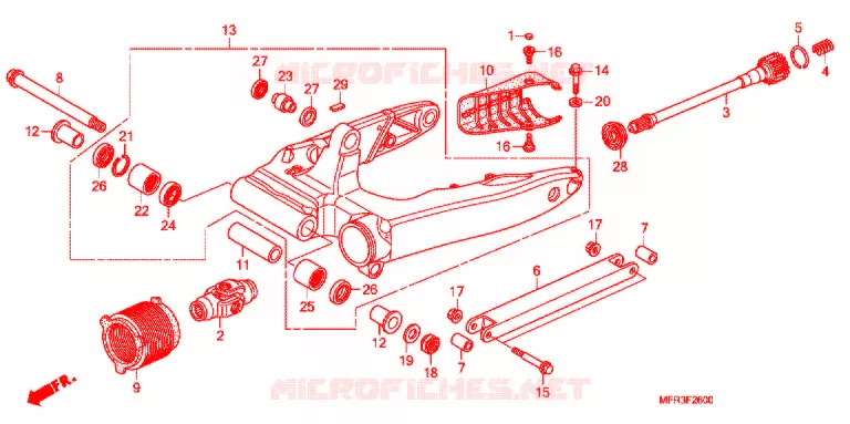 SWINGARM - CHAIN CASE Honda MOTO 1300 VT 2011  VT1300CXAA