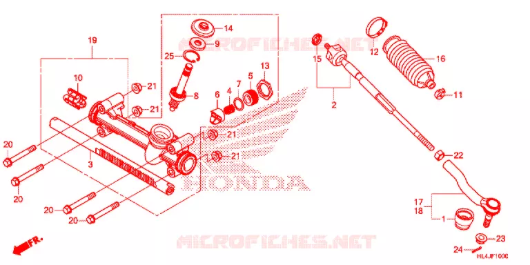 STEERING RACK - TIE ROD Honda ATV 1000 PIONEER 2018  SXS1000M3LJ