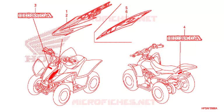 STICKERS Honda ATV 90 FOURTRAX 2018  TRX90XJ