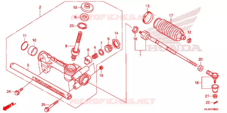 STEERING RACK - TIE ROD Honda ATV 700 PIONEER 2018  SXS700M2J