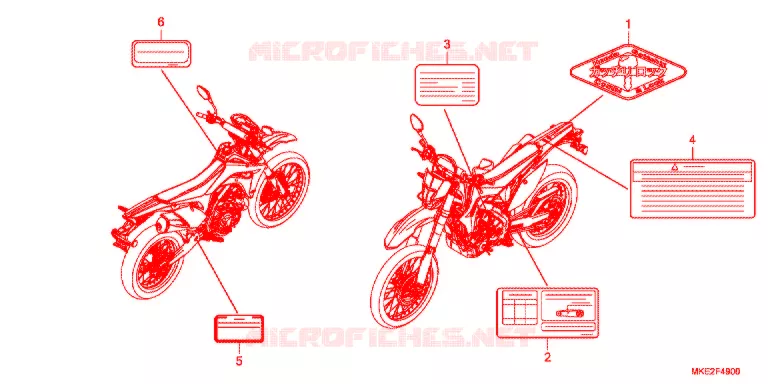 CAUTION LABEL Honda MOTO 450 CRF 2019  CRF450LK