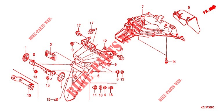 REAR FENDER for Honda VISION 110 2014