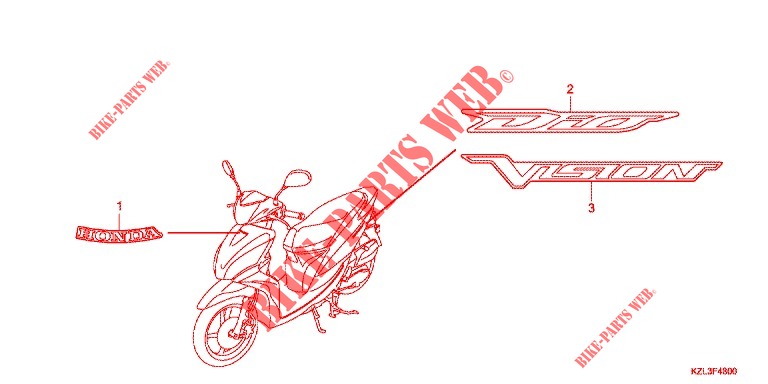 STICKERS for Honda VISION 110 2014