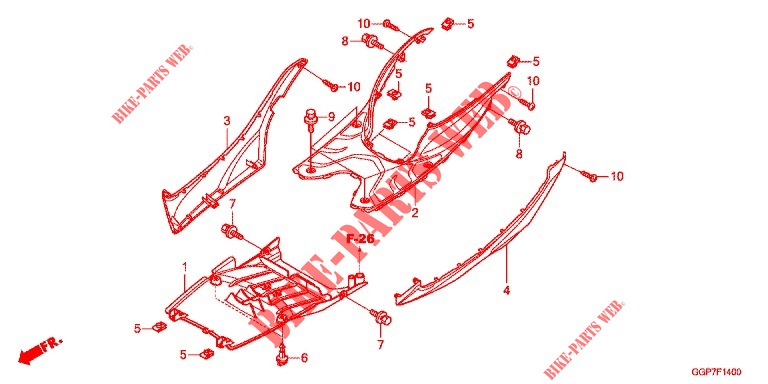 FLOOR PANEL   SIDE SKIRT (NSC50/MPD/WH) for Honda VISION 50 2012