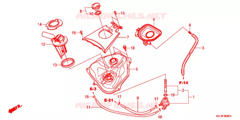 FUEL TANK (NSC110C/S) Honda SCOOTER 110 SPACY 2012  NSC110SC