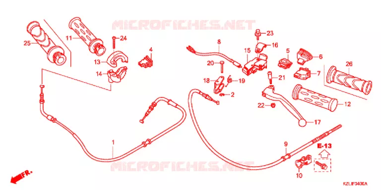 HANDLE LEVER/SWITCH/CABLE  Honda SCOOTER 110 SPACY 2012  NSC110SC