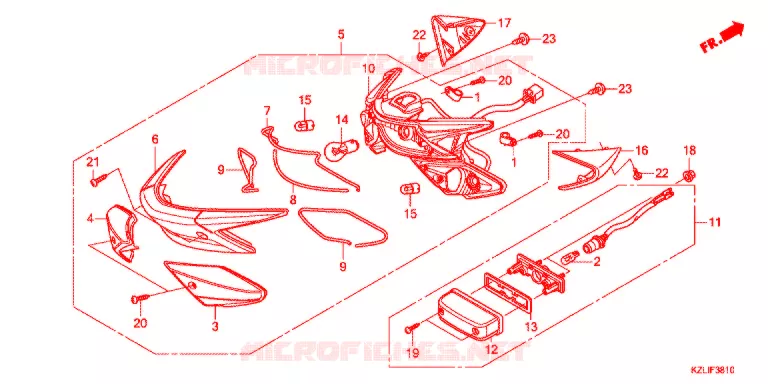 REAR COMBINATION LIGHT  Honda SCOOTER 110 SPACY 2013  NSC110SC