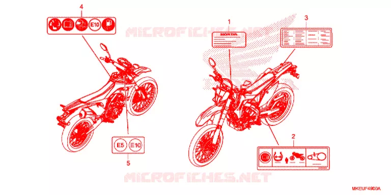 CAUTION LABEL Honda MOTO 450 CRF 2019  CRF450LK