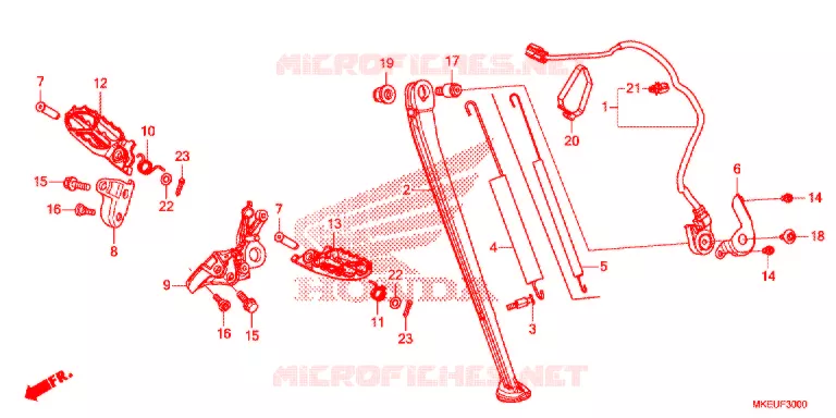 FOOT REST - STAND Honda MOTO 450 CRF 2019  CRF450LK