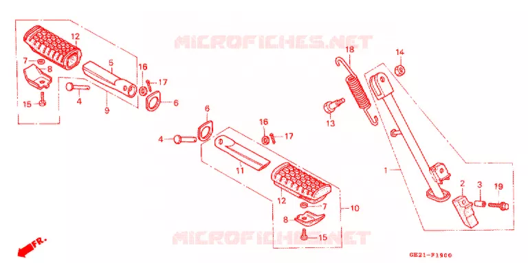 FOOT REST - STAND Honda MOTO 50 other-models 1988  NS50FJ_II